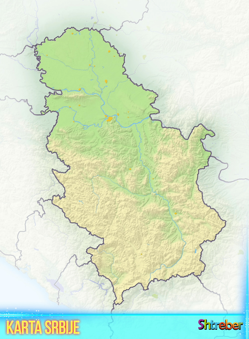 Geografska Karta Srbije Xilusstack 8243